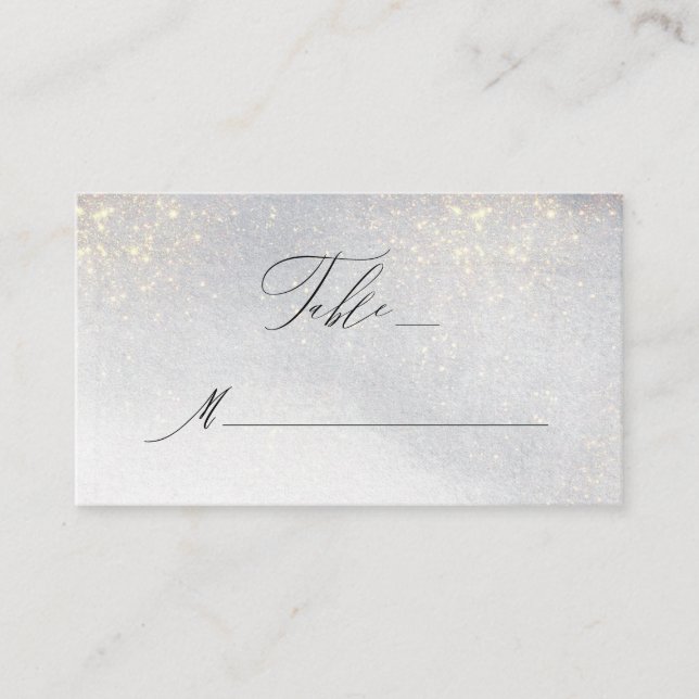 Carte De Placement Mariage d'aquarelle chic Silver Gold (Devant)