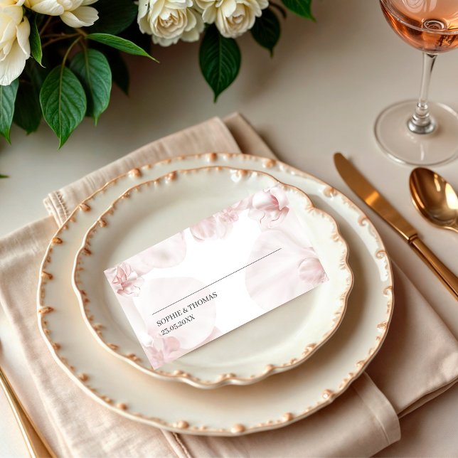 Carte De Placement Mariage d'aquarelle d'orchidée rose poussiéreux (Créateur téléchargé)