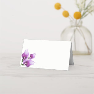 Carte De Placement Mariage d'aquarelle florale violette Calla Lily