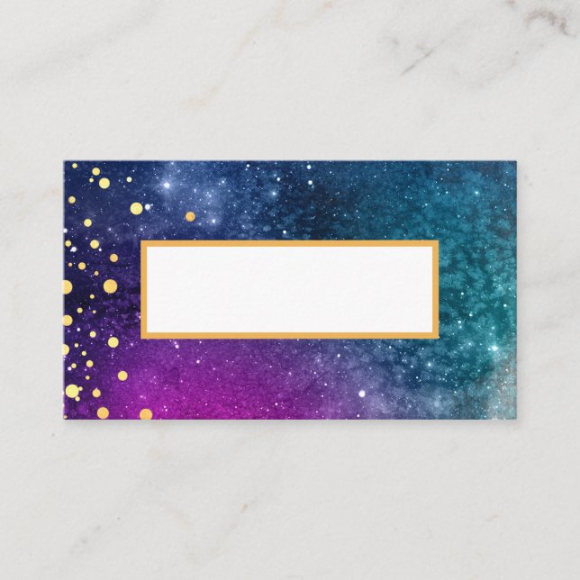 Carte De Placement Mariage d'aquarelle Peacock bleu or moderne (Devant)