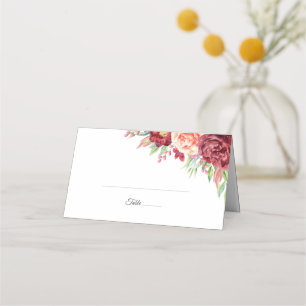 Carte De Placement Mariage d'aquarelle Rose de pêche de Bourgogne