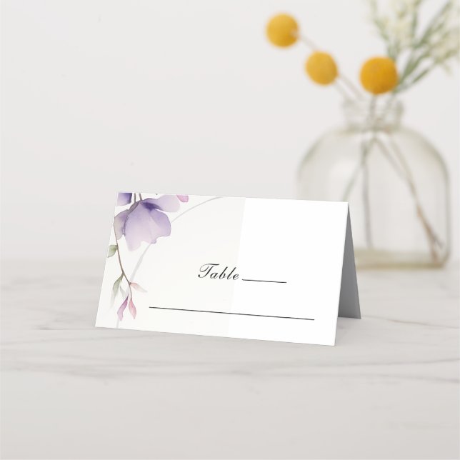 Carte De Placement Mariage d'aquarelle simple Lavender (Devant)