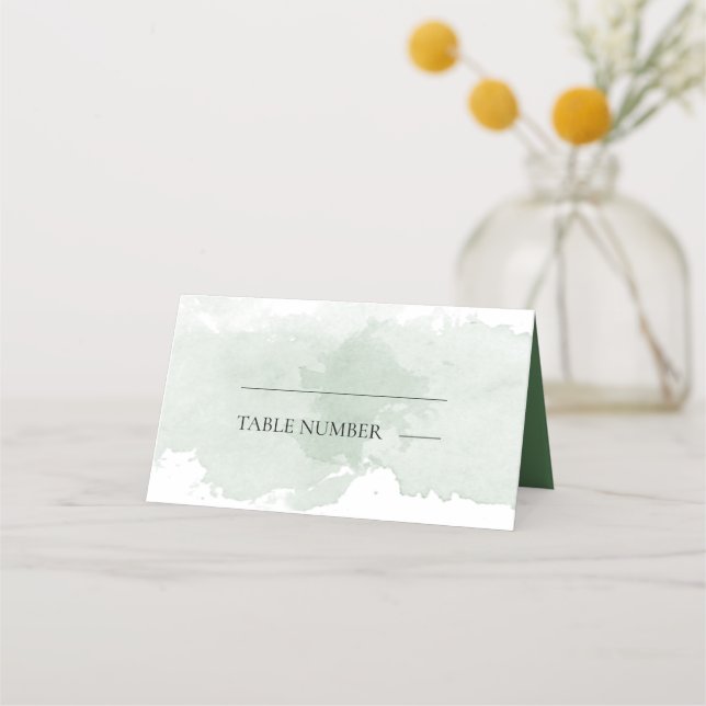 Carte De Placement mariage d'aquarelle verte Abstrait (Devant)