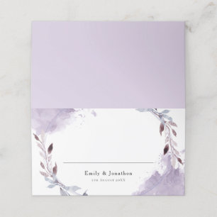 Carte De Placement Mariage d'aquarelles de feuillage violet