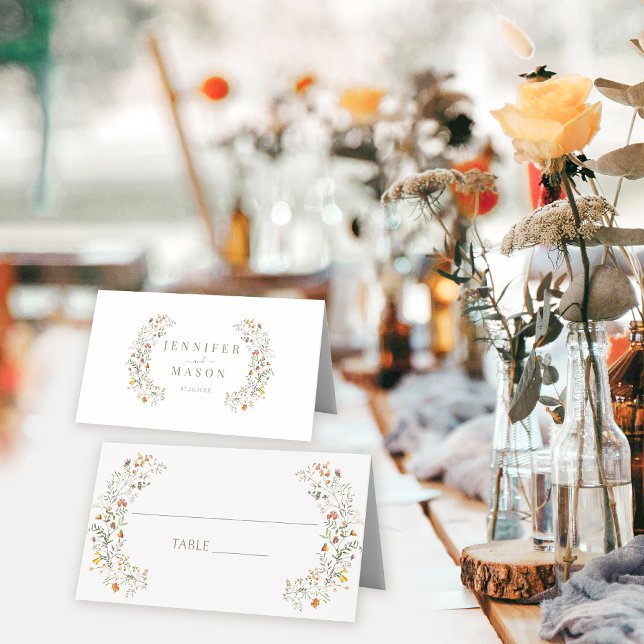 Carte De Placement Mariage d'automne de la fleur sauvage de prairie o (Créateur téléchargé)