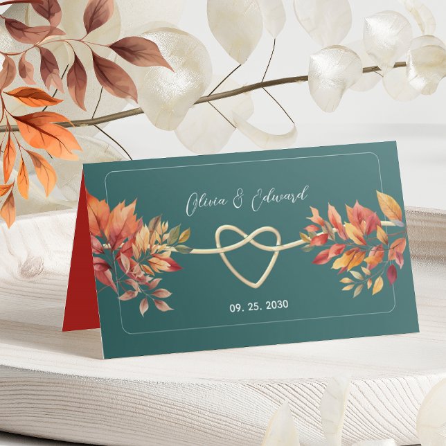 Carte De Placement Mariage de automne Boho turquoise (Créateur téléchargé)