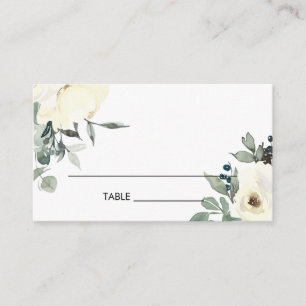 CARTE DE PLACEMENT MARIAGE DE BUNCH EN COULEUR D'EAU FLORALE BLANC EN