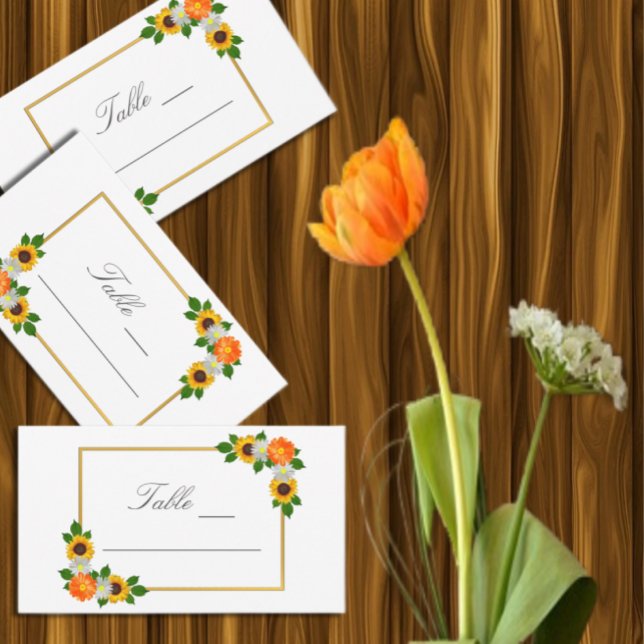 Carte De Placement Mariage de cadre or floral (Créateur téléchargé)