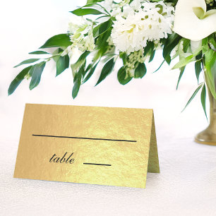 Carte De Placement Mariage de calligraphie de script noir Faux Gold F