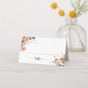 Carte De Placement Mariage de calligraphie florale couleur or rustiqu