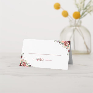 Carte De Placement Mariage de calligraphie florale d'été rustique