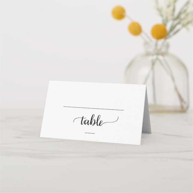 Carte De Placement Mariage de calligraphie noire simple (Devant)