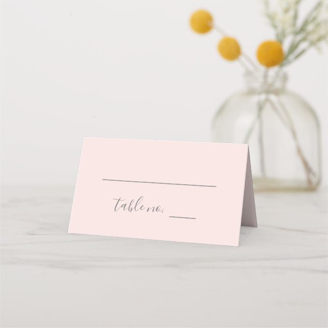 Carte De Placement Mariage de calligraphie rose Hannah Blush (Devant)