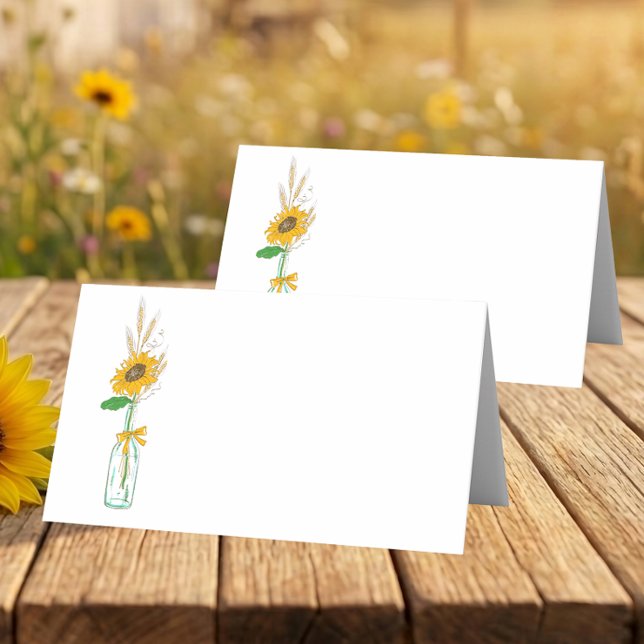 Carte De Placement Mariage de campagne fleuri au soleil rustique (Créateur téléchargé)