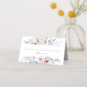 Carte De Placement Mariage de Carré floral Rustique Blush Rose