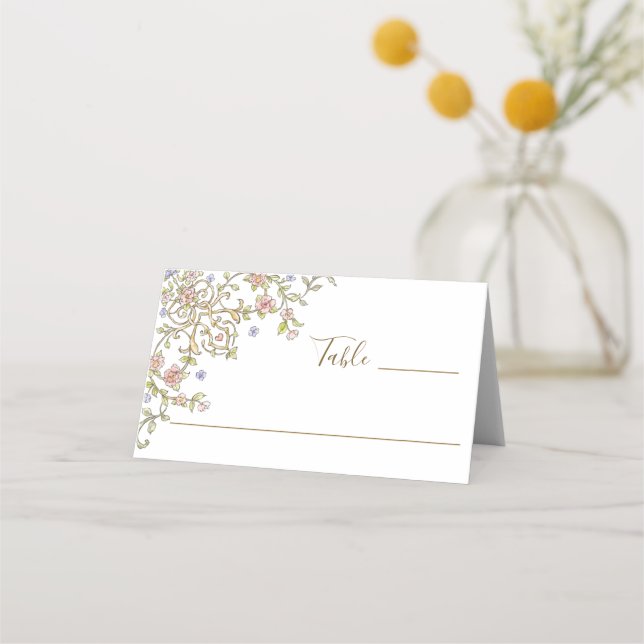 Carte De Placement Mariage de charpente florale de Grace Orné Victori (Devant)