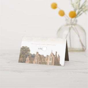 Carte De Placement Mariage de Château Villa Manoir Anglais Vintage