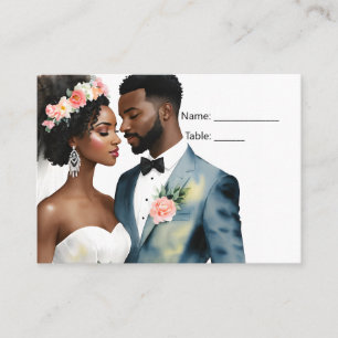 Carte De Placement Mariage de couple afro-américain