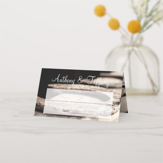 Carte De Placement Mariage de Cow-boy de Fers à Cheval de Campagne Ru (Devant)