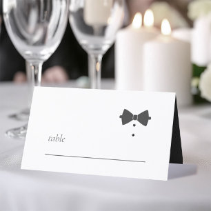 Carte De Placement Mariage de Cravate noir sur mesure ID1090