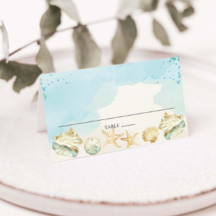 Carte De Placement Mariage de Destination Côtière de Plage Anniversai