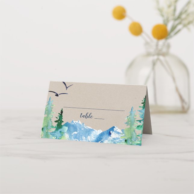 Carte De Placement Mariage de destination Kraft Rocky Mountain (Devant)