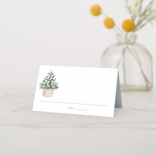Carte De Placement Mariage de destination plage | Arbre de Noël Shell (Devant)