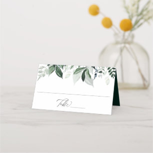 Carte De Placement Mariage de feuillage botanique naturel
