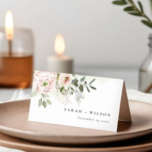 Carte De Placement Mariage de feuillage Eucalyptus Pink