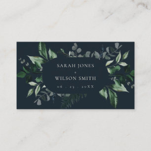 Carte De Placement Mariage de feuillage Tropical Black Green de la Ma