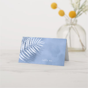 Carte De Placement Mariage de feuille de palme luxuriante n° table bl