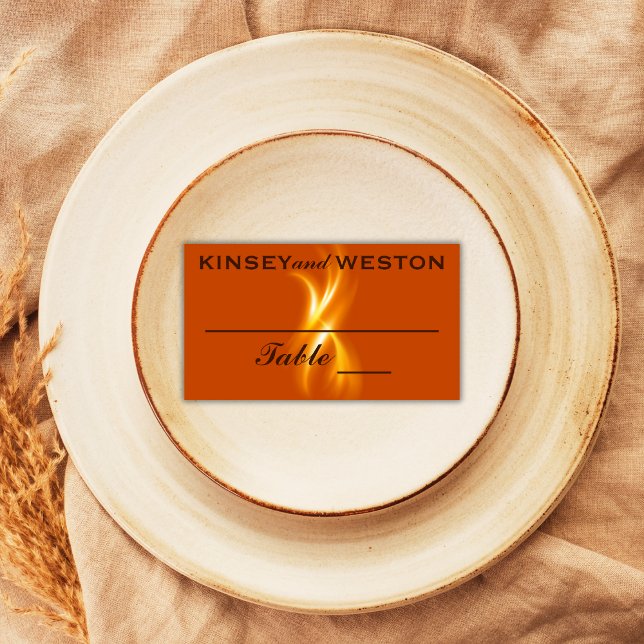 Carte De Placement Mariage de flamme romantique (Créateur téléchargé)