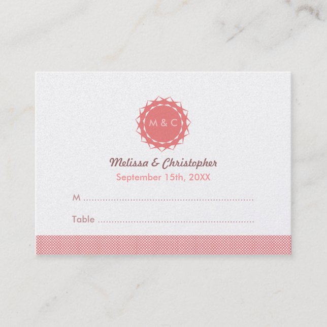 Carte De Placement Mariage de fleurs Abstrait Escort (Devant)