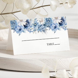 Carte De Placement Mariage de fleurs bleues Dusty