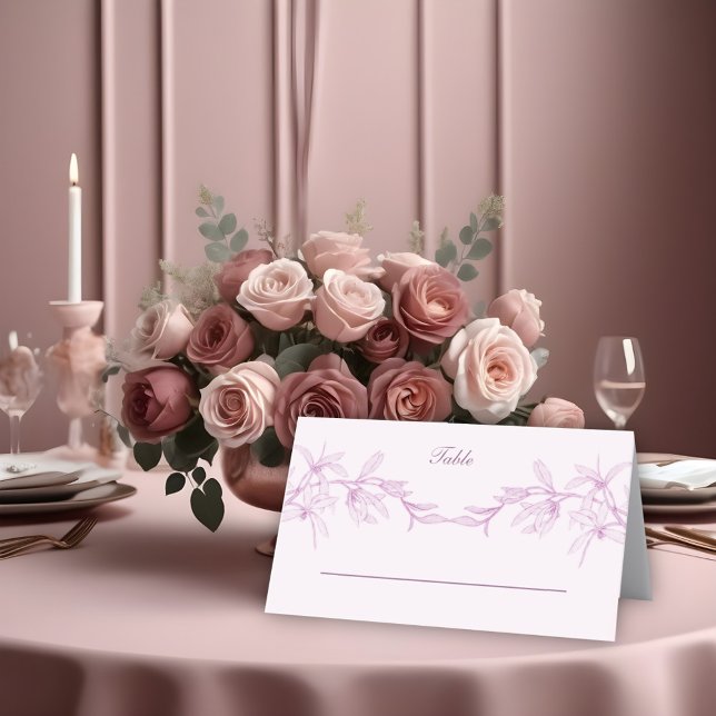 Carte De Placement Mariage de fleurs intemporel (Créateur téléchargé)