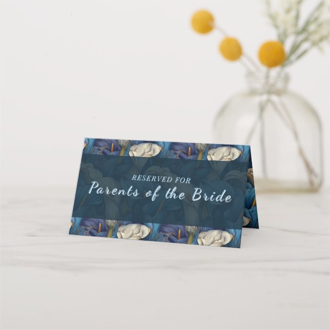 Carte De Placement Mariage de fleurs sauvages de jolis lys de calla b (Devant)