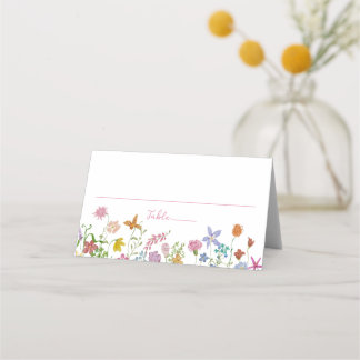 Carte De Placement Mariage de jardin fantaisiste aux fleurs sauvages