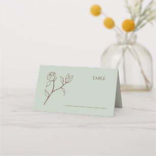 Carte De Placement Mariage de la Bohême Sage Floral Table Place Card