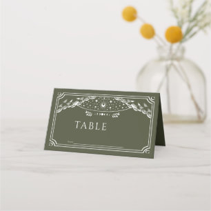 Carte De Placement Mariage de la carte Tarot Gothique Olive & Blanc