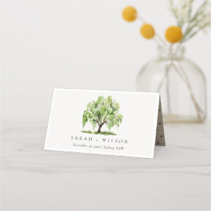Carte De Placement Mariage de la ferme d'arbre sauvage rustique vert