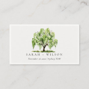 Carte De Placement Mariage de la ferme d'arbre sauvage rustique vert 