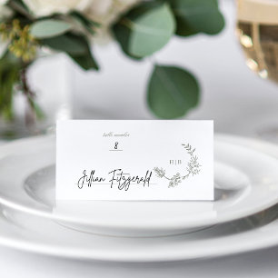 Carte De Placement Mariage de monogramme à couronne fleurie de taille
