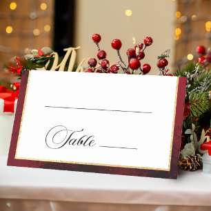 Carte De Placement Mariage de monogramme de crête florale de Noël cla