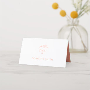 Carte De Placement Mariage de monogramme de pêche