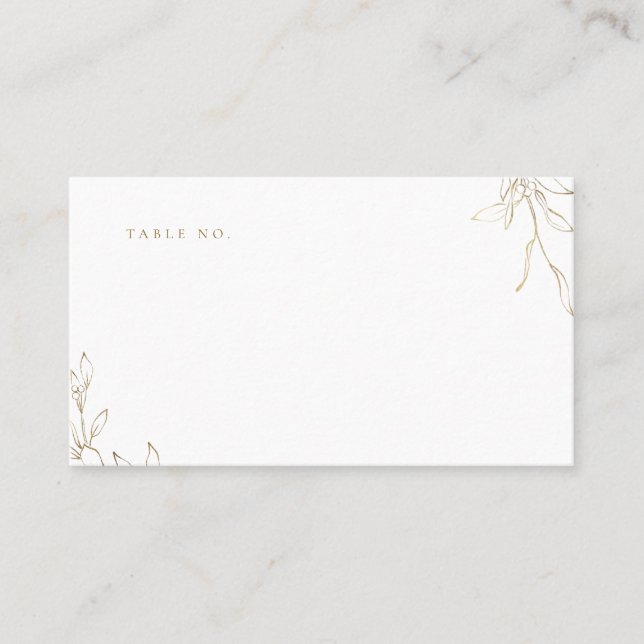 Carte De Placement Mariage de monogramme d'écusson botanique simple e (Devant)