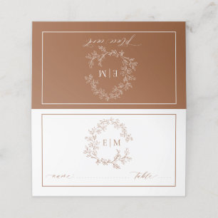 Carte De Placement Mariage de monogramme en terre cuite