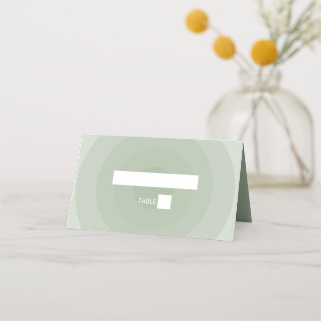 Carte De Placement Mariage de monogramme moderne Sage Green (Devant)