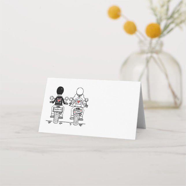 Carte De Placement Mariage de moto  (Devant)