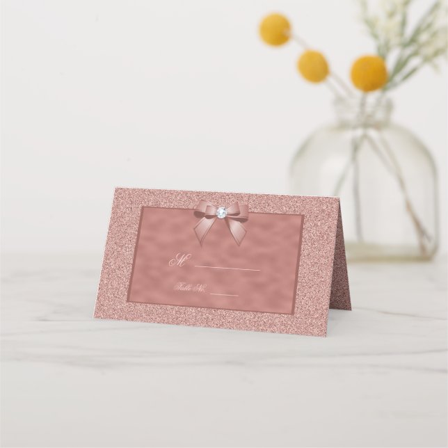 Carte De Placement Mariage de Parties scintillant rose Gold et élégan (Devant)