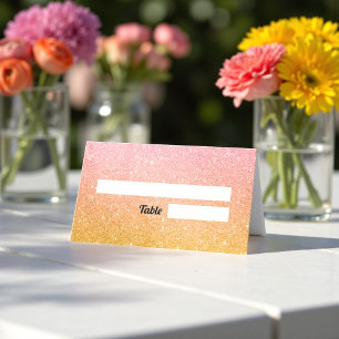 Carte De Placement Mariage de Parties scintillant Rose Rose Gold 